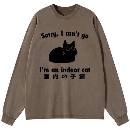 Tokyo-Tiger Indoor Kitten Washed Long Sleeve T-Shirt
