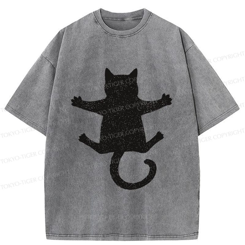 Tokyo-Tiger Hold Your Cat Washed T-Shirt