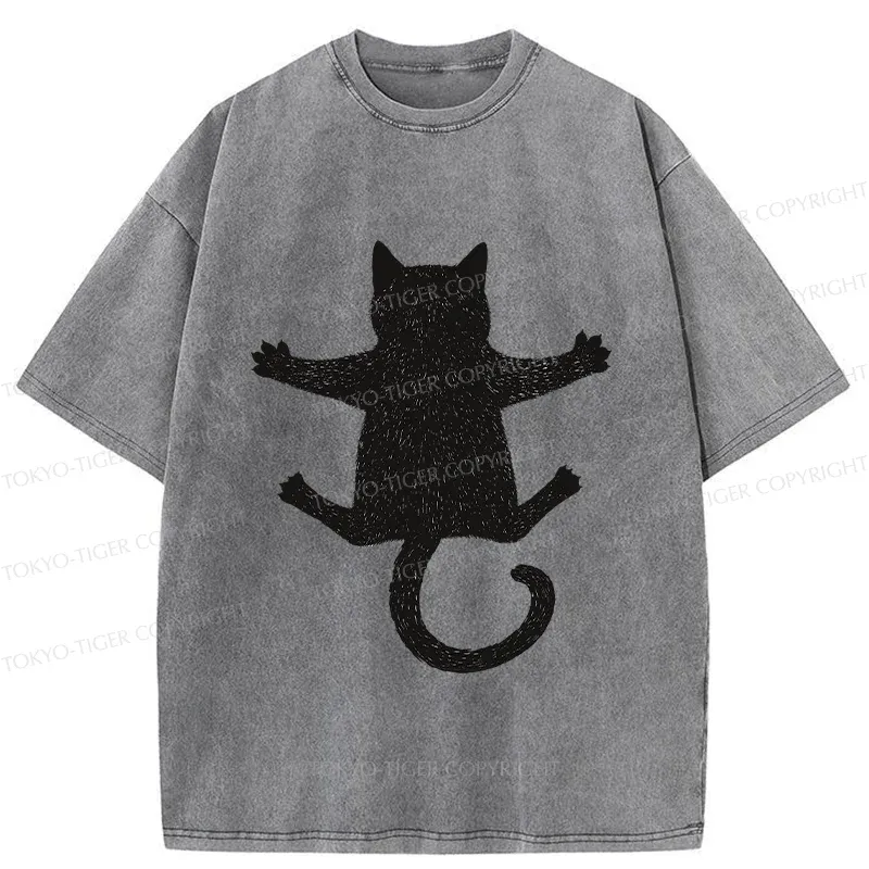 Tokyo-Tiger Hold Your Cat Washed T-Shirt
