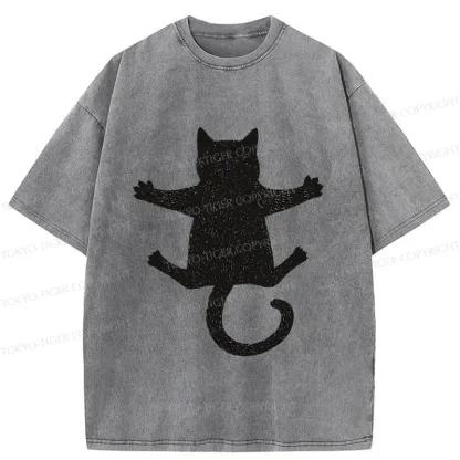 Tokyo-Tiger Hold Your Cat Washed T-Shirt