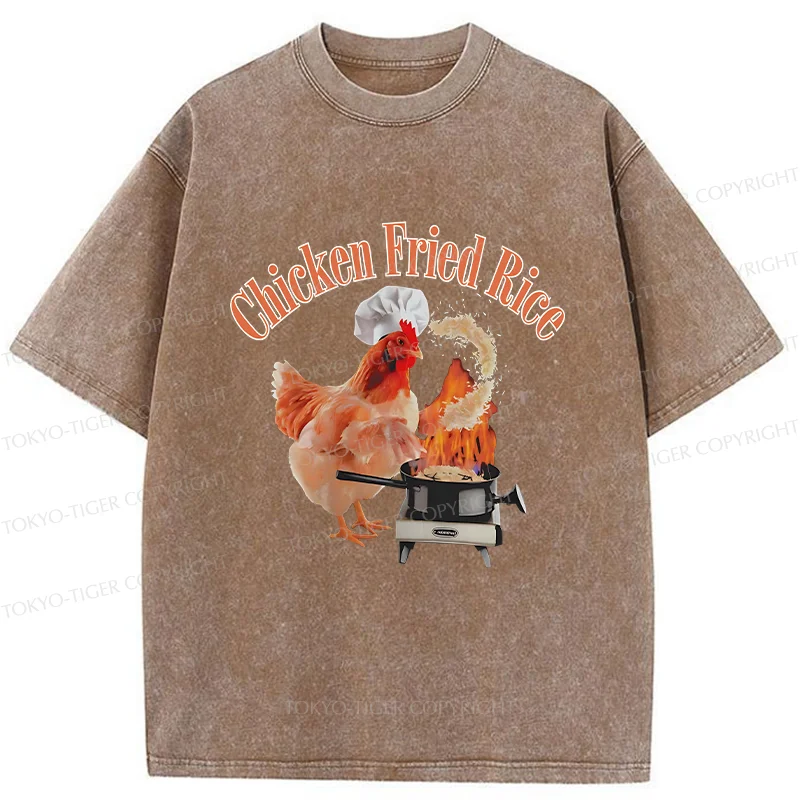 Tokyo-Tiger Chicken Fried Rice Washed T-Shirt