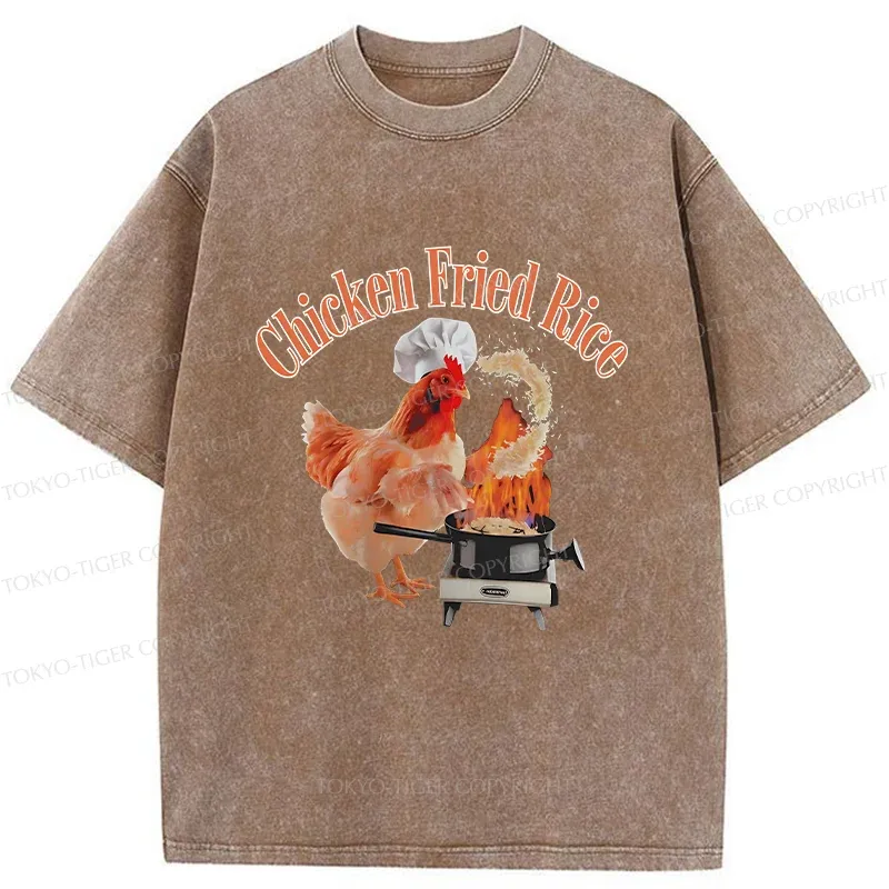 Tokyo-Tiger Chicken Fried Rice Washed T-Shirt