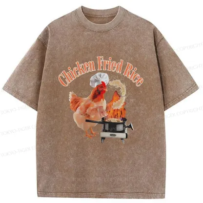 Tokyo-Tiger Chicken Fried Rice Washed T-Shirt