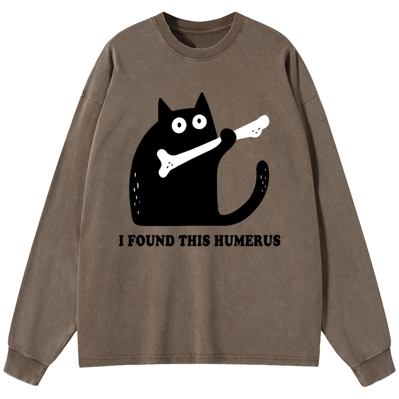 Tokyo-Tiger Cat Found This Humerus Washed Long Sleeve T-Shirt