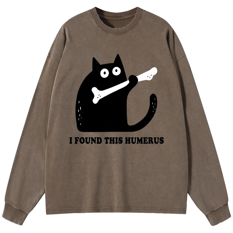 Tokyo-Tiger Cat Found This Humerus Washed Long Sleeve T-Shirt