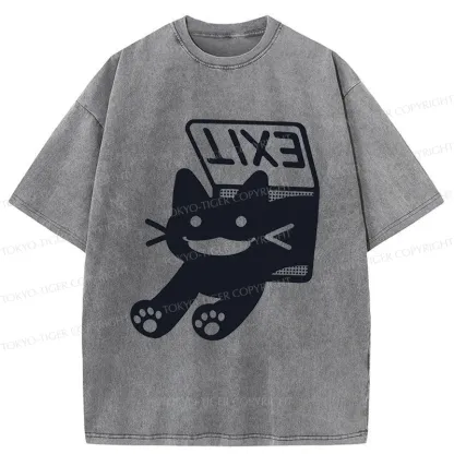 Tokyo-Tiger Cat Is Escaping Washed T-Shirt