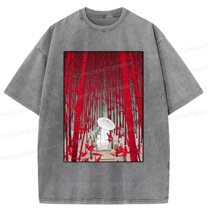 Tokyo-Tiger Japanese Bamboo Forest Washed T-Shirt