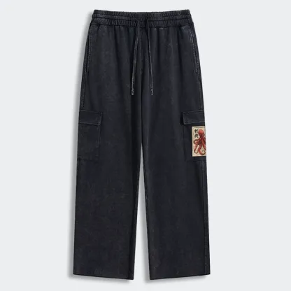 Tokyo-Tiger Osaka Saké Octopus Washed Utility Sweatpants