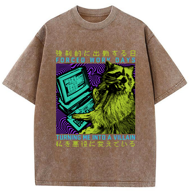 Tokyo-Tiger Work Made Me A Villain Washed T-Shirt