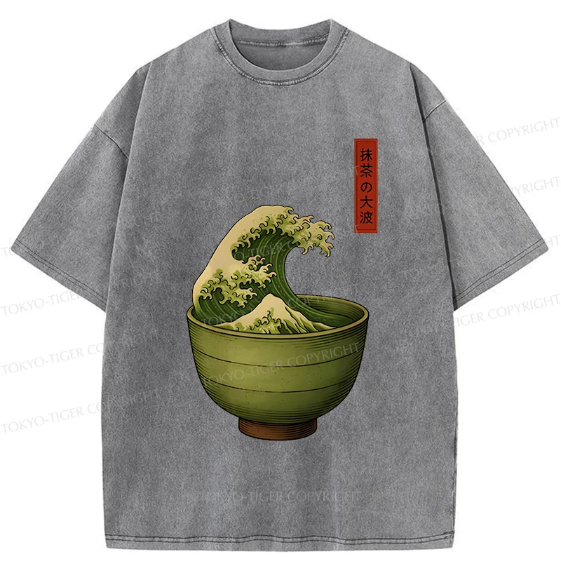 Tokyo-Tiger Matcha Cup Washed T-Shirt