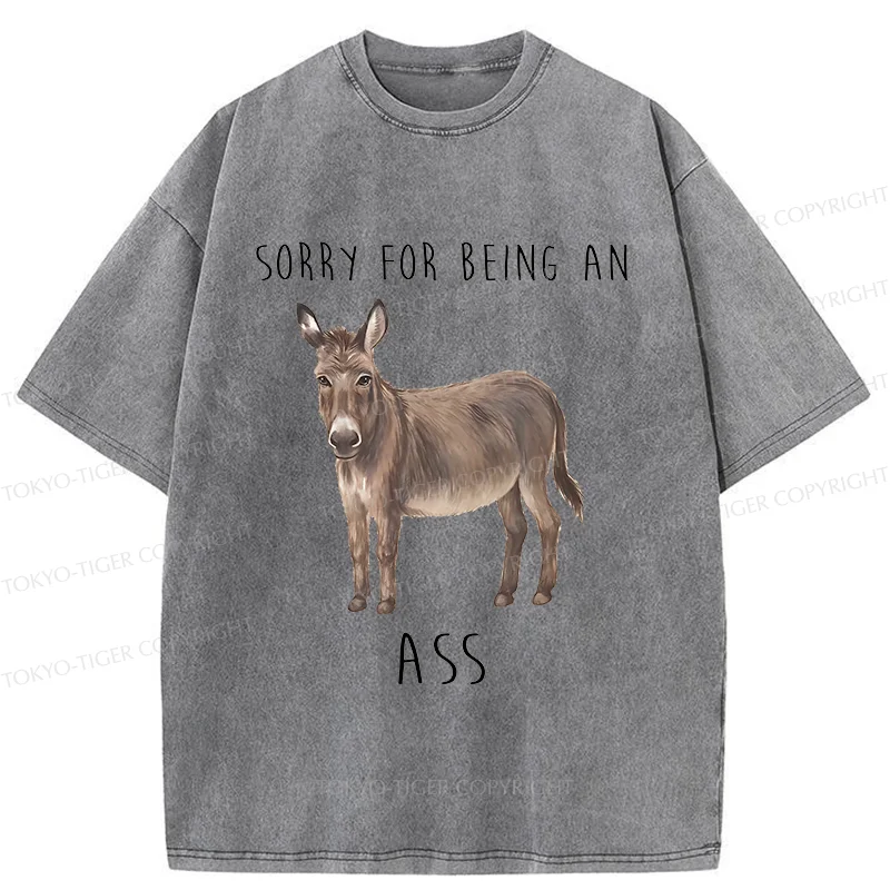 Tokyo-Tiger Funny Donkey Meme Washed T-Shirt