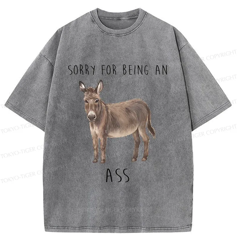 Tokyo-Tiger Funny Donkey Meme Washed T-Shirt