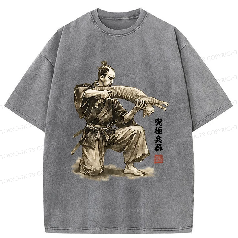 Tokyo-Tiger Ultimate Weapon Funny Washed T-Shirt