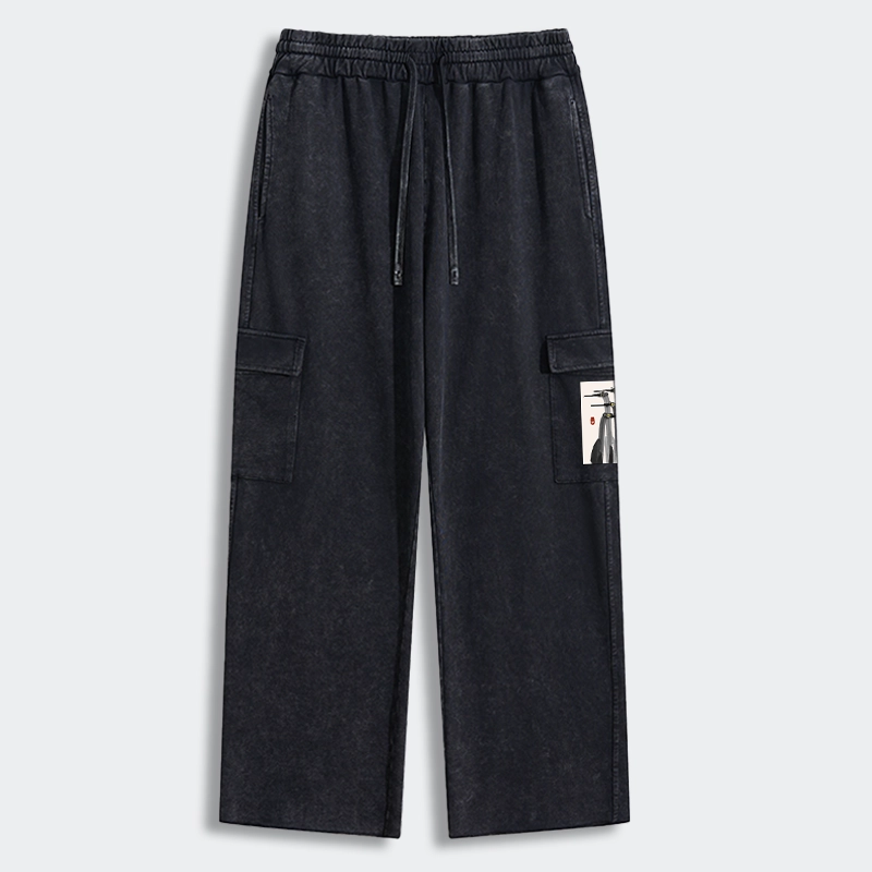Tokyo-Tiger Japanese Crane Poster Washed Utility Sweatpants