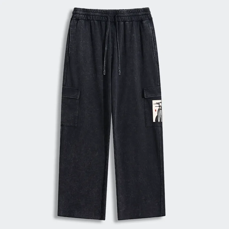 Tokyo-Tiger Japanese Crane Poster Washed Utility Sweatpants