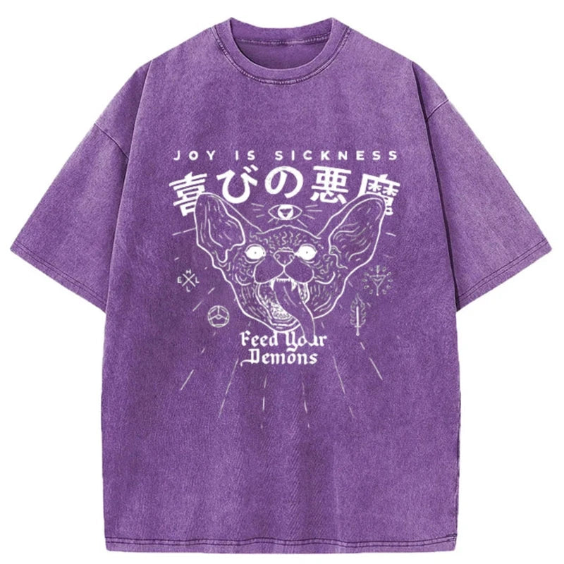 Tokyo-Tiger Joy Is Sickness Washed T-Shirt