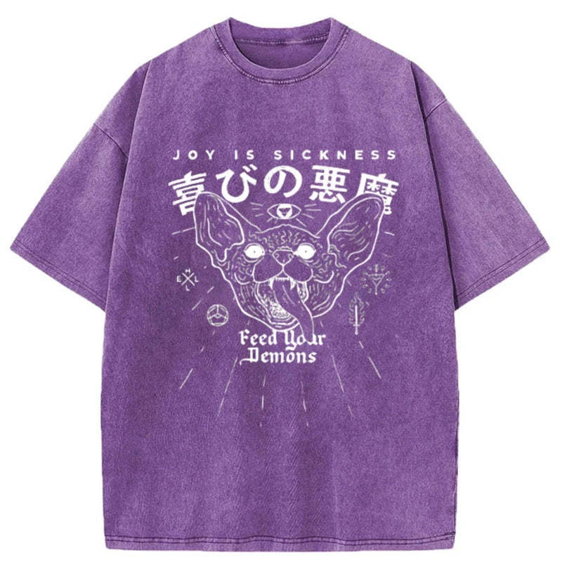 Tokyo-Tiger Joy Is Sickness Washed T-Shirt