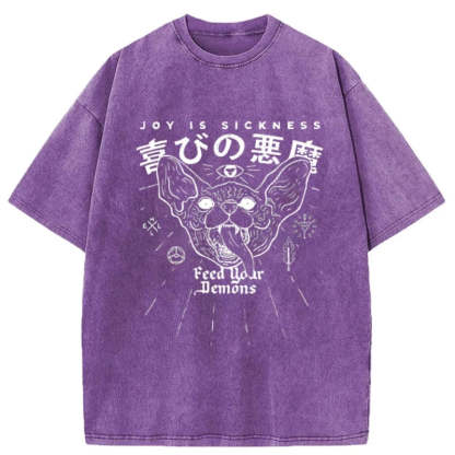 Tokyo-Tiger Joy Is Sickness Washed T-Shirt