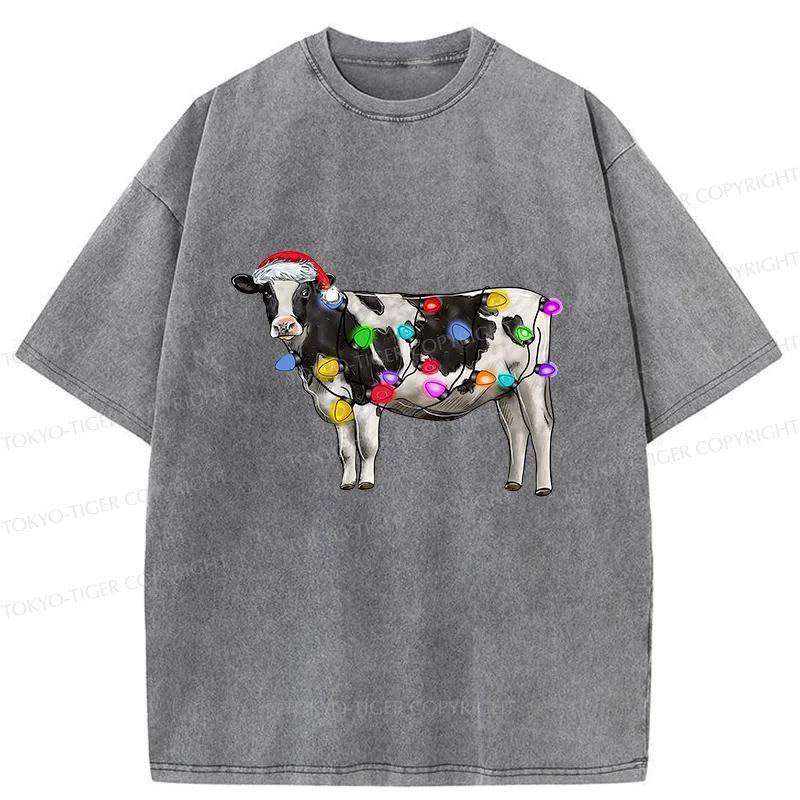 Tokyo-Tiger Christmas Cow Washed T-Shirt