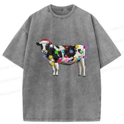 Tokyo-Tiger Christmas Cow Washed T-Shirt