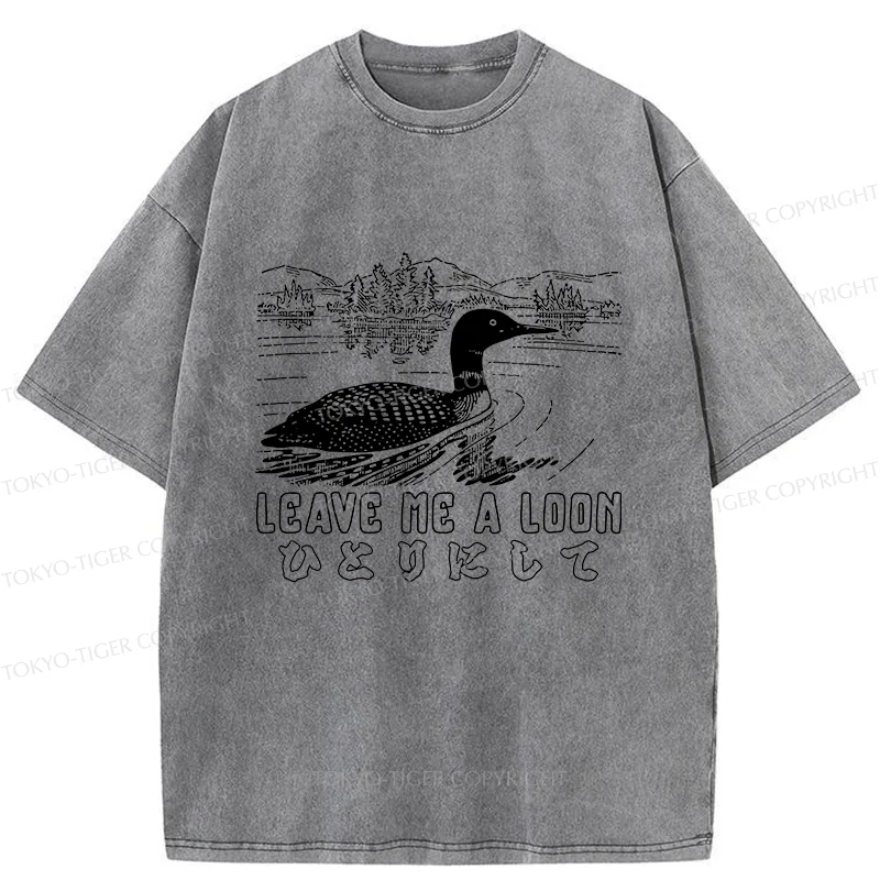 Tokyo-Tiger Leave Me Alone Funny Washed T-Shirt