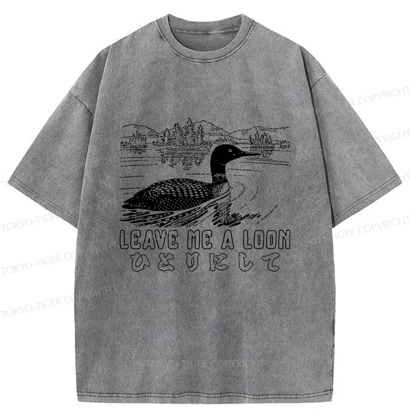 Tokyo-Tiger Leave Me Alone Funny Washed T-Shirt
