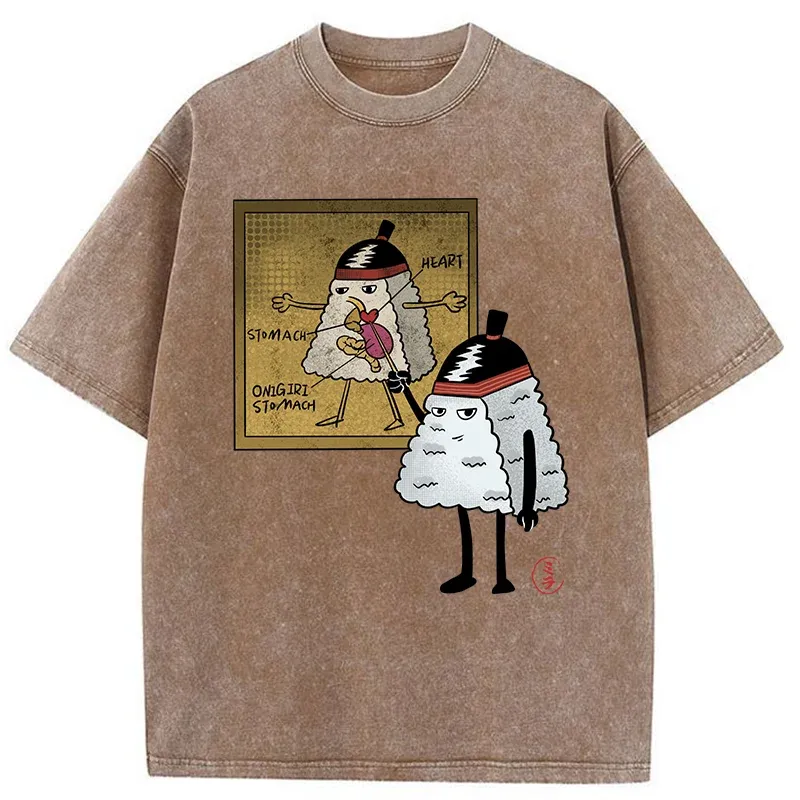 Tokyo-Tiger Onigiri Biology Lesson Washed T-Shirt