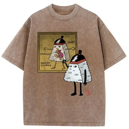 Tokyo-Tiger Onigiri Biology Lesson Washed T-Shirt