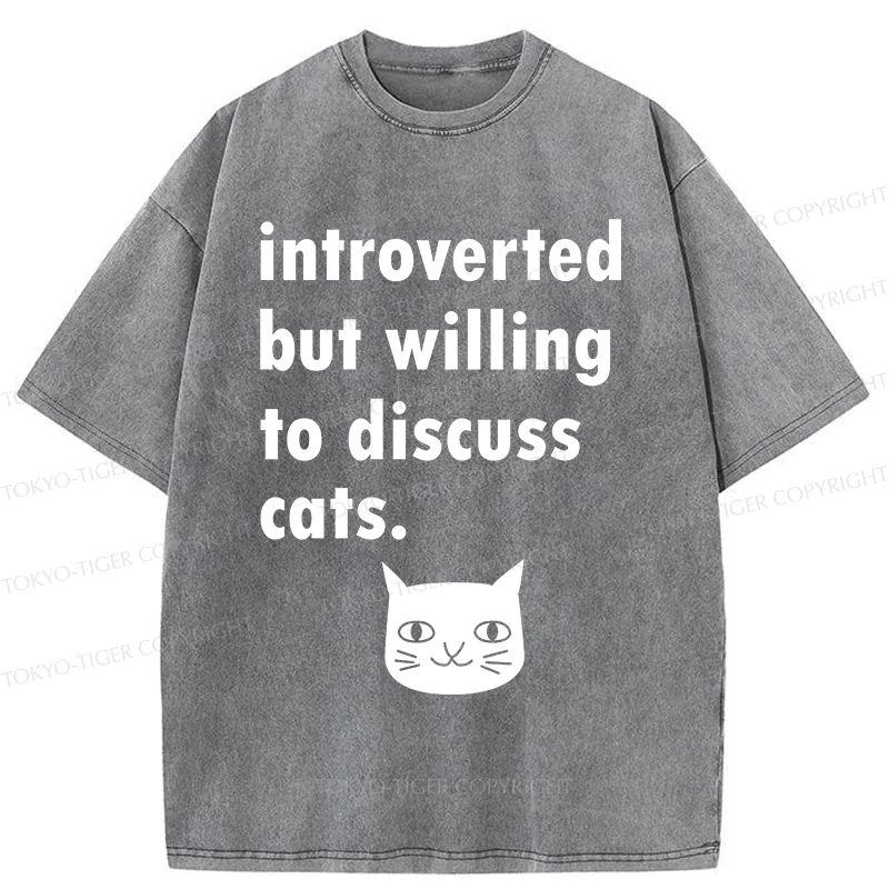 Tokyo-Tiger Actively Discuss Cats Washed T-Shirt