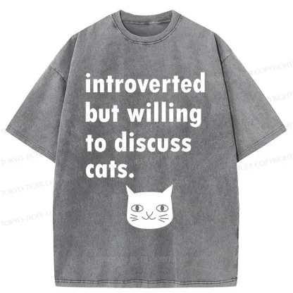 Tokyo-Tiger Actively Discuss Cats Washed T-Shirt