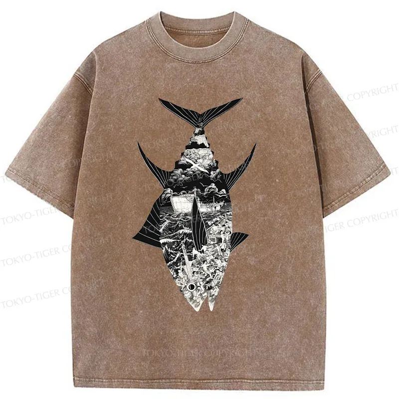 Tokyo-Tiger Tuna Art Washed T-Shirt