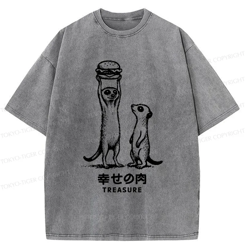 Tokyo-Tiger Meerkats' Favorite Burger Washed T-Shirt