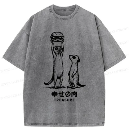 Tokyo-Tiger Meerkats' Favorite Burger Washed T-Shirt