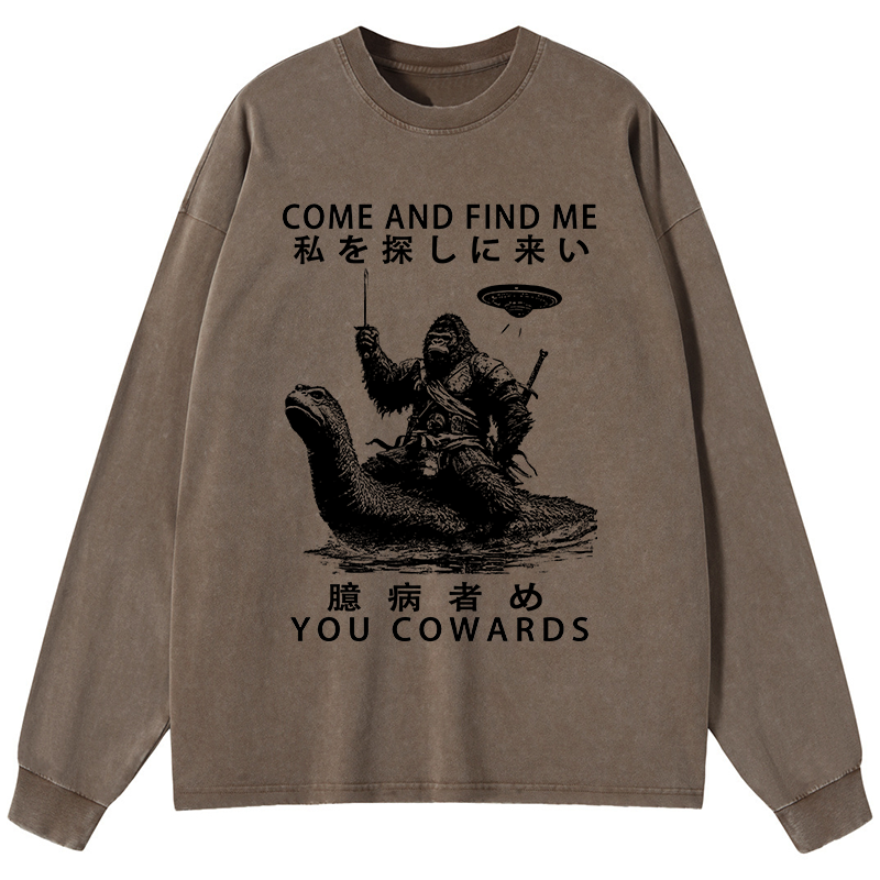 Tokyo-Tiger Can You Find Us Washed Long Sleeve T-Shirt