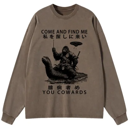 Tokyo-Tiger Can You Find Us Washed Long Sleeve T-Shirt