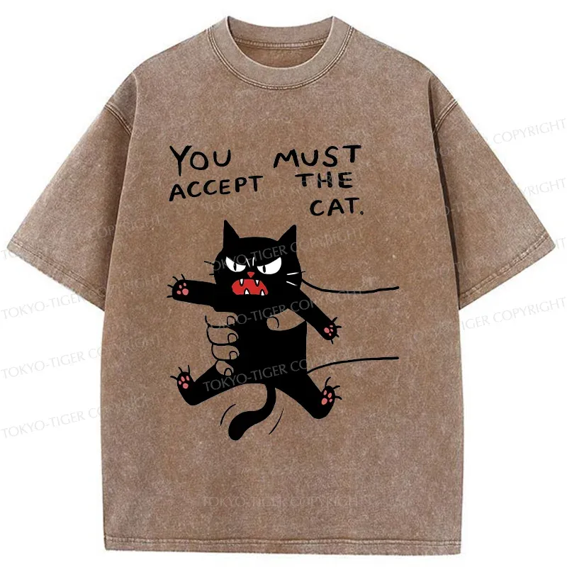 Tokyo-Tiger Accept This Cat Washed T-Shirt