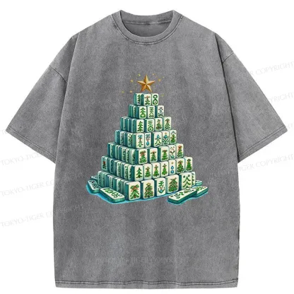 Tokyo-Tiger Christmas Mahjong Washed T-Shirt