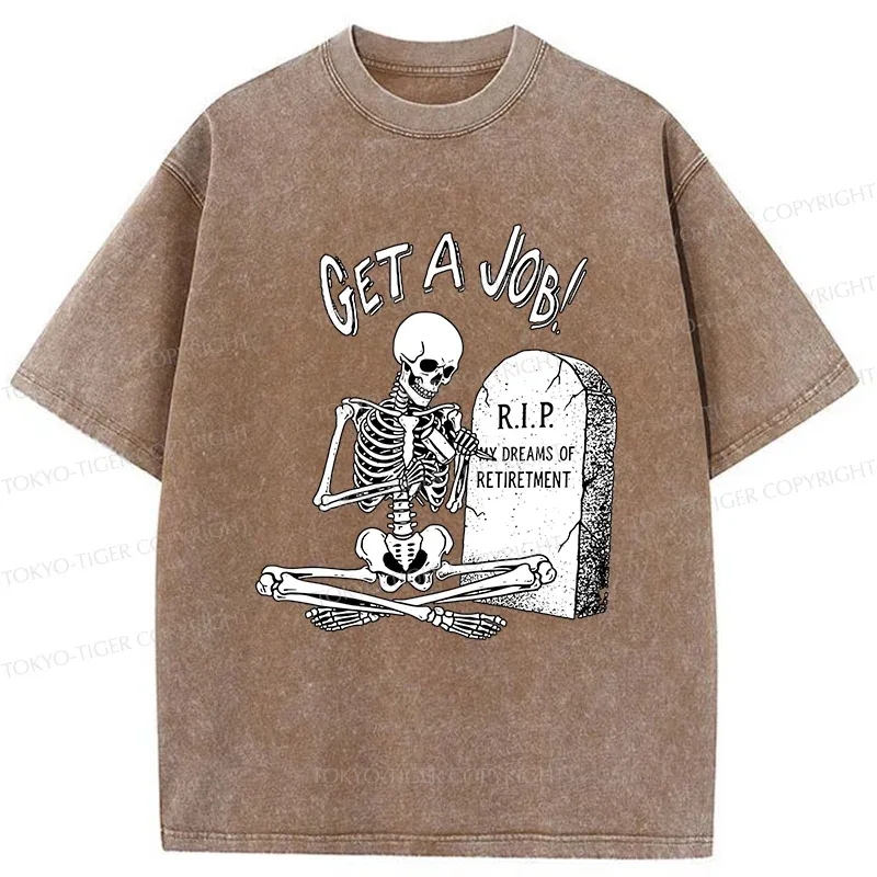 Tokyo-Tiger Work After Death Washed T-Shirt