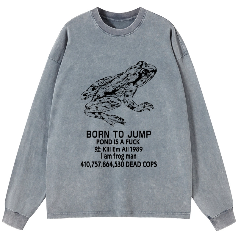 Tokyo-Tiger Born To Jump Washed Long Sleeve T-Shirt