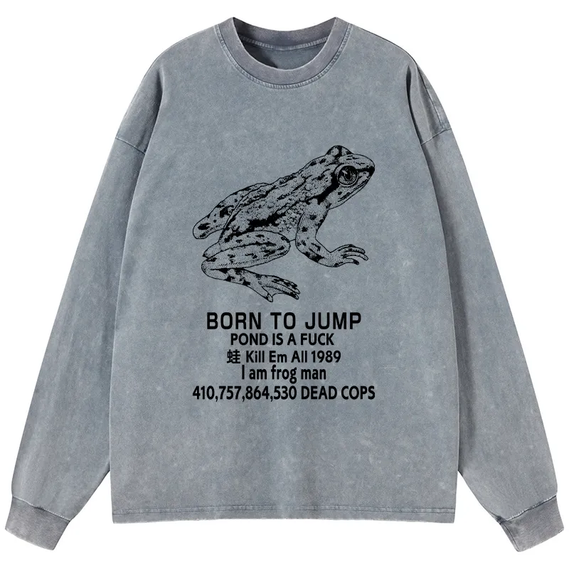 Tokyo-Tiger Born To Jump Washed Long Sleeve T-Shirt