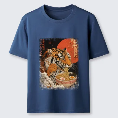 Tokyo-Tiger Ukiyoe Japan Tiger Eating Ramen Classic T-Shirt