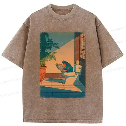 Tokyo-Tiger Frog's Leisure Time Washed T-Shirt