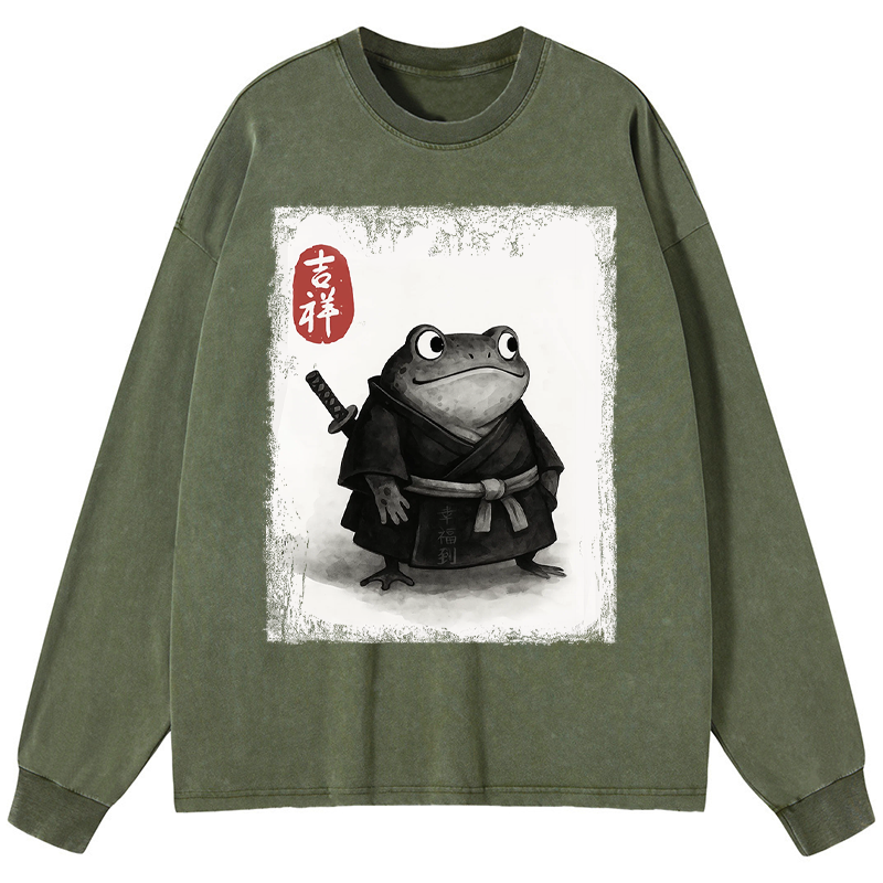 Tokyo-Tiger Blade of the Frog: A Samurai's Tale Washed Long Sleeve T-Shirt