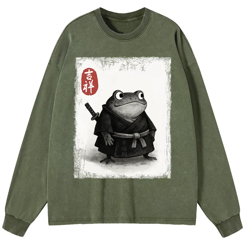 Tokyo-Tiger Blade of the Frog: A Samurai's Tale Washed Long Sleeve T-Shirt