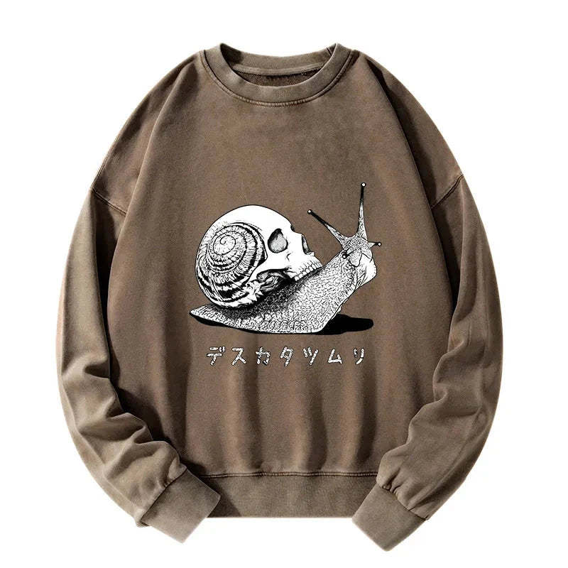 Tokyo-Tiger Death Snail Manga Washed Sweatshirt