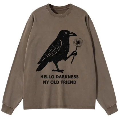 Tokyo-Tiger My Old Friend The Crow Washed Long Sleeve T-Shirt