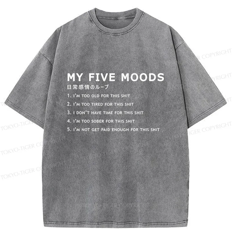 Tokyo-Tiger Daily Cycle Of Emotions Washed T-Shirt