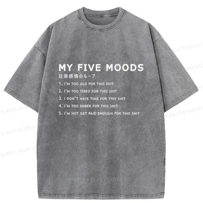 Tokyo-Tiger Daily Cycle Of Emotions Washed T-Shirt