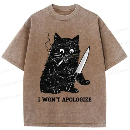 Tokyo-Tiger Cat Don't Apologize Washed T-Shirt