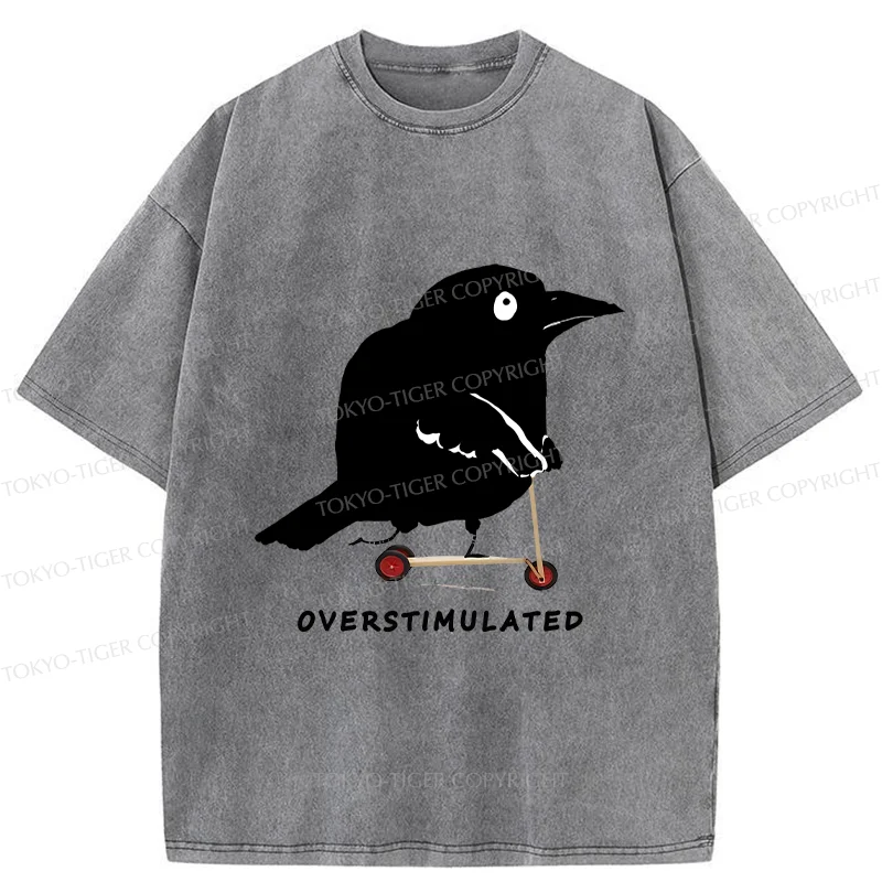 Tokyo-Tiger Bird Are Overstimulated Washed T-Shirt
